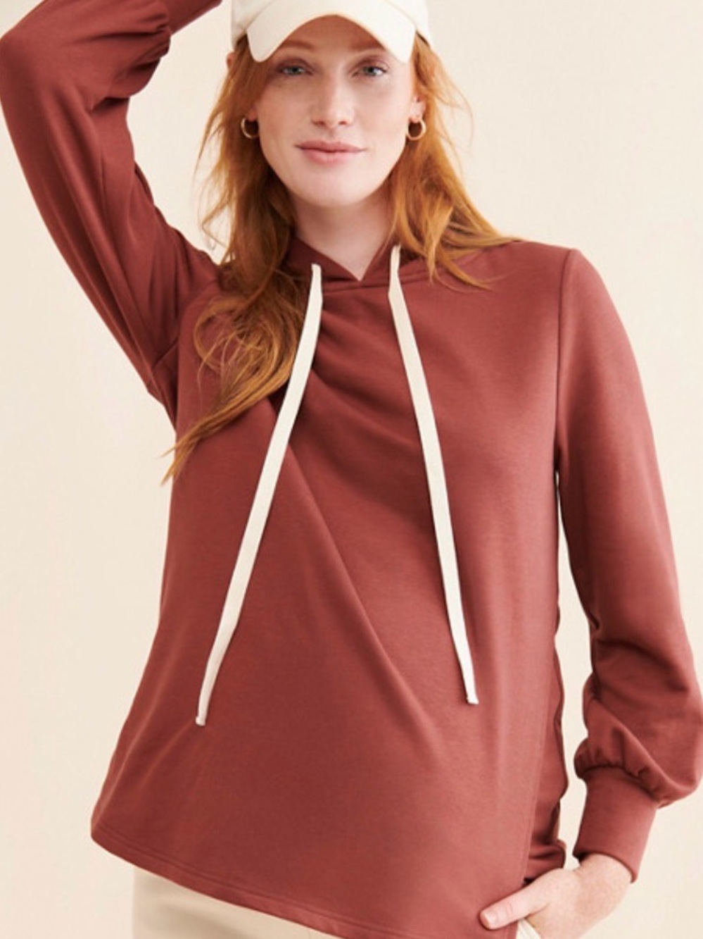 Maternity pumping/breastfeeding Crosby sweatshirt.